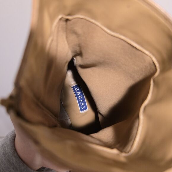 90s Y2K Bakers Tan Leather Chunky Heel Mid Calf Platform Boot 10 Womens Vintage - Picture 9 of 16